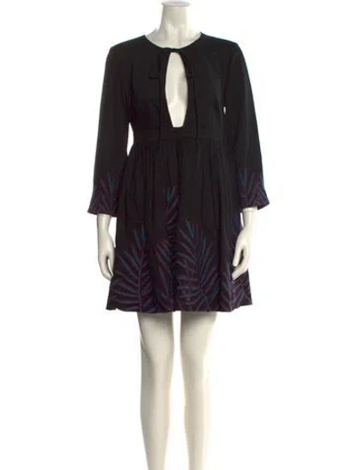 Pre-owned Mara Hoffman Printed Mini Dress In Black