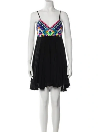 Pre-owned Mara Hoffman Printed Mini Dress In Black