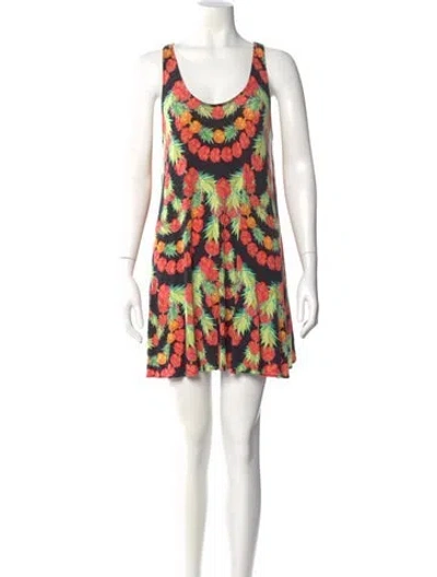 Pre-owned Mara Hoffman Printed Mini Dress In Black