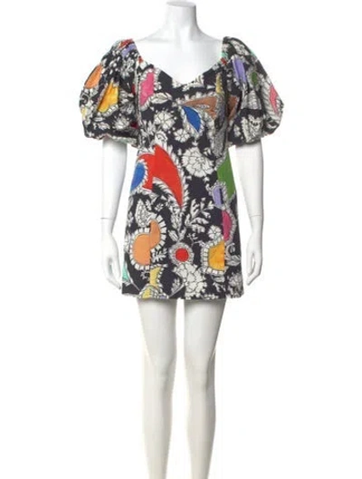 Pre-owned Mara Hoffman Printed Mini Dress In Black