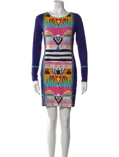 Pre-owned Mara Hoffman Printed Mini Dress In Blue