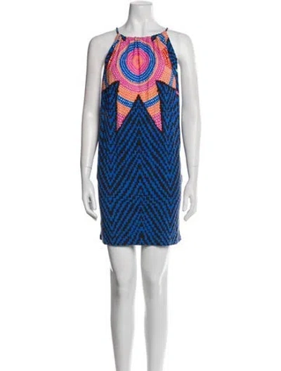 Pre-owned Mara Hoffman Printed Mini Dress In Blue