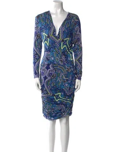 Pre-owned Mara Hoffman Printed Mini Dress In Blue