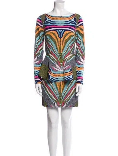 Pre-owned Mara Hoffman Printed Mini Dress In Blue