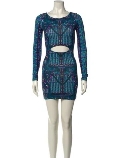 Pre-owned Mara Hoffman Printed Mini Dress In Blue