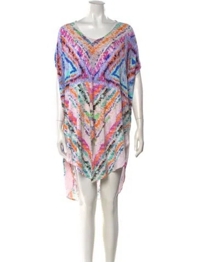 Pre-owned Mara Hoffman Printed Mini Dress In Blue