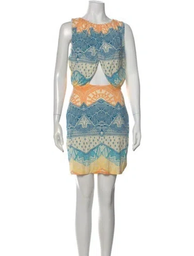 Pre-owned Mara Hoffman Printed Mini Dress In Blue