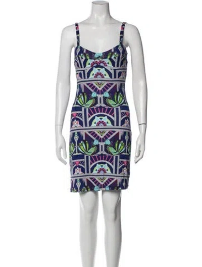 Pre-owned Mara Hoffman Printed Mini Dress In Blue