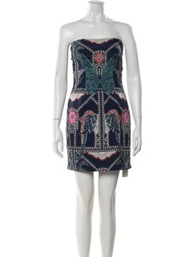 Pre-owned Mara Hoffman Printed Mini Dress In Blue