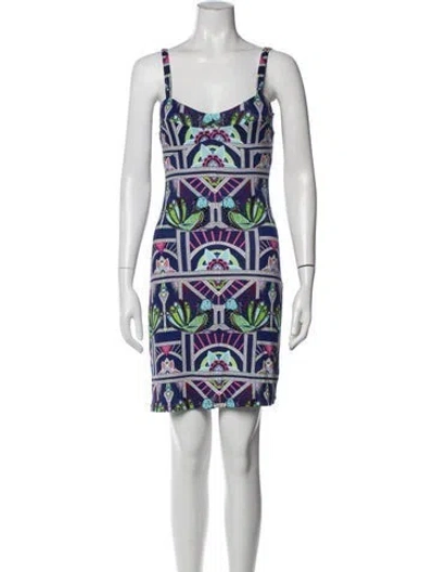 Pre-owned Mara Hoffman Printed Mini Dress In Blue