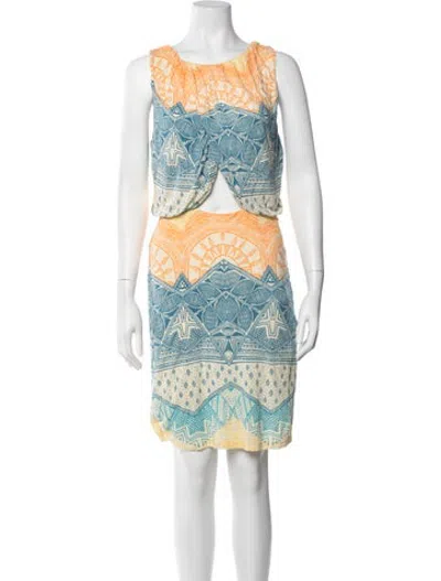 Pre-owned Mara Hoffman Printed Mini Dress In Blue