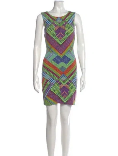 Pre-owned Mara Hoffman Printed Mini Dress In Green