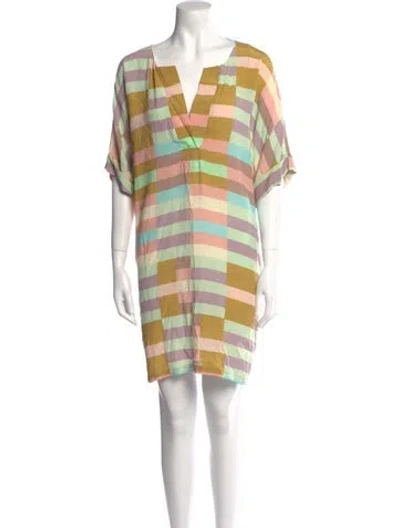 Pre-owned Mara Hoffman Printed Mini Dress In Green
