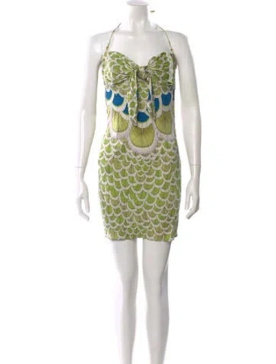 Pre-owned Mara Hoffman Printed Mini Dress In Green