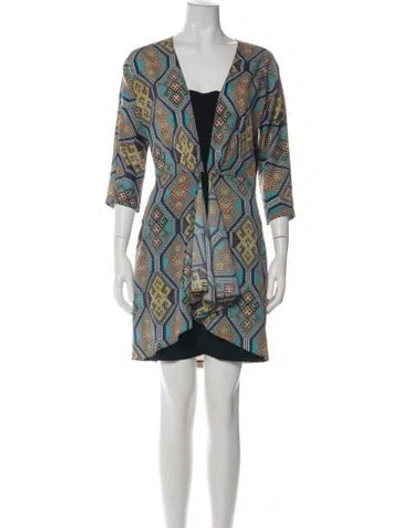 Pre-owned Mara Hoffman Printed Mini Dress In Green