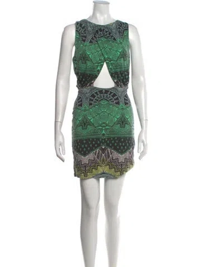 Pre-owned Mara Hoffman Printed Mini Dress In Green