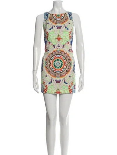 Pre-owned Mara Hoffman Printed Mini Dress In Green