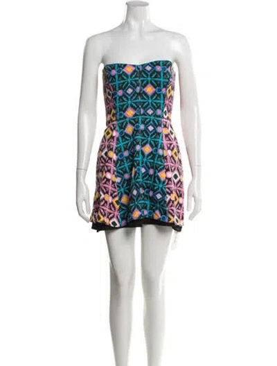 Pre-owned Mara Hoffman Printed Mini Dress In Grey