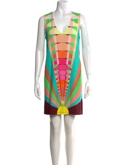 Pre-owned Mara Hoffman Printed Mini Dress In Multi