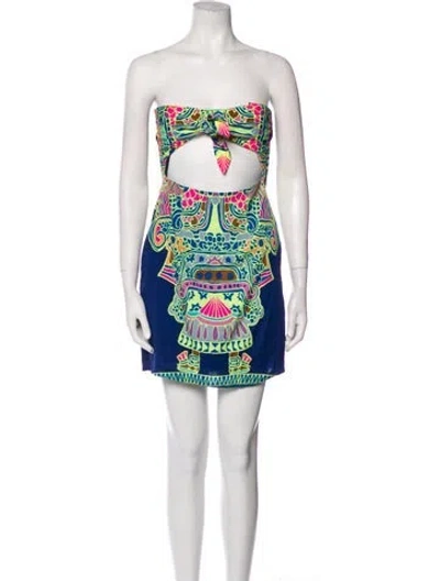 Pre-owned Mara Hoffman Printed Mini Dress In Neutral