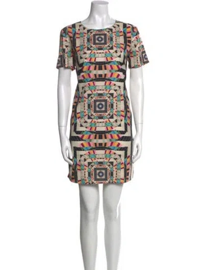 Pre-owned Mara Hoffman Printed Mini Dress In Neutral