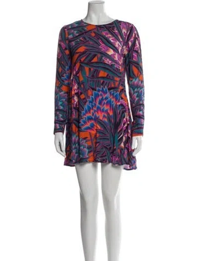 Pre-owned Mara Hoffman Printed Mini Dress In Purple