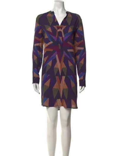 Pre-owned Mara Hoffman Printed Mini Dress In Purple