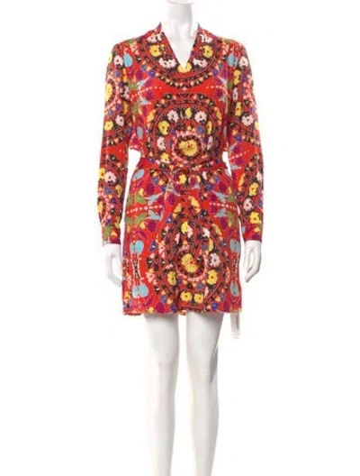 Pre-owned Mara Hoffman Printed Mini Dress In Red