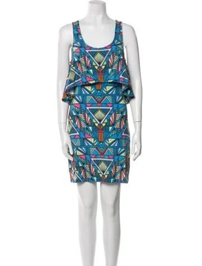 Pre-owned Mara Hoffman Printed Mini Dress W/ Tags In Blue