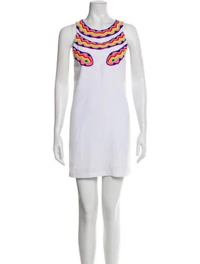 Pre-owned Mara Hoffman Printed Mini Dress In White