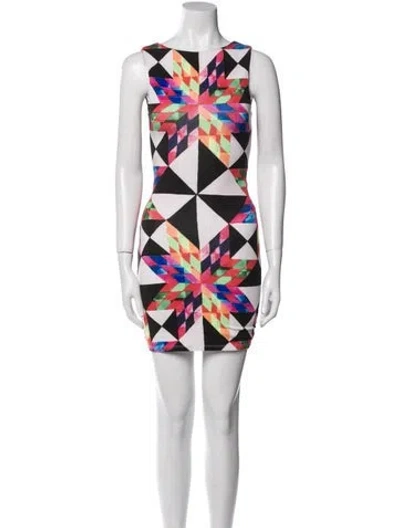 Pre-owned Mara Hoffman Printed Mini Dress In White