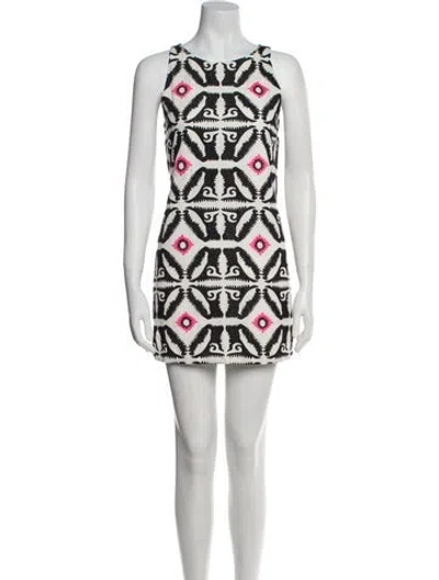 Pre-owned Mara Hoffman Printed Mini Dress In White