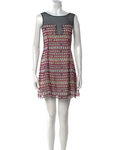Pre-owned Mara Hoffman Printed Mini Dress In White