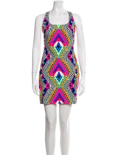 Pre-owned Mara Hoffman Printed Mini Dress In White