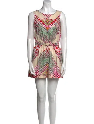 Pre-owned Mara Hoffman Printed Scoop Neck Romper In Neutral