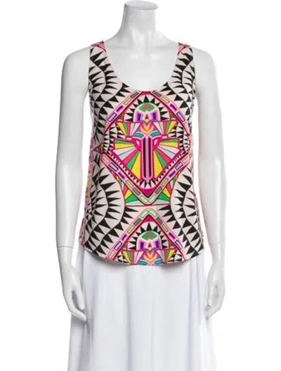 Pre-owned Mara Hoffman Printed Scoop Neck Top In Pink