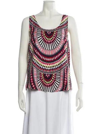 Pre-owned Mara Hoffman Printed Scoop Neck Top In Pink