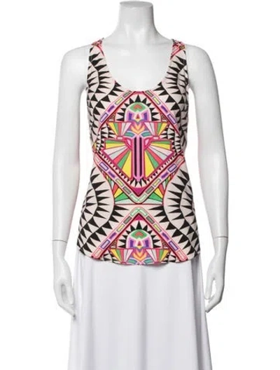 Pre-owned Mara Hoffman Printed Scoop Neck Top In Pink
