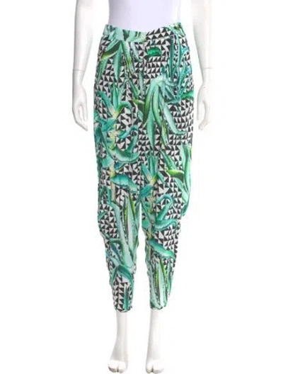 Pre-owned Mara Hoffman Printed Skinny Leg Pants In Green