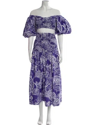 Pre-owned Mara Hoffman Printed Skirt Set In Purple