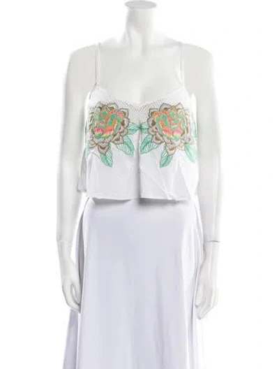 Pre-owned Mara Hoffman Printed Square Neckline Crop Top In Gray