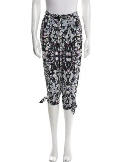 Pre-owned Mara Hoffman Printed Straight Leg Pants In Black