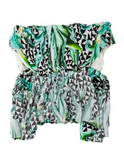 Pre-owned Mara Hoffman Printed Top In Blue