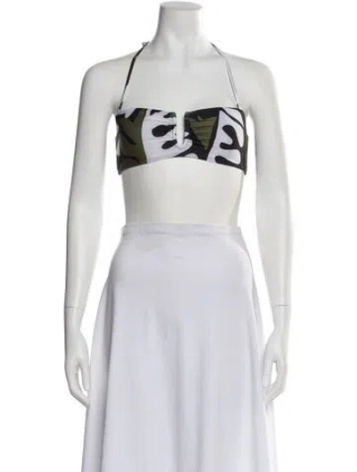 Pre-owned Mara Hoffman Printed Top In White