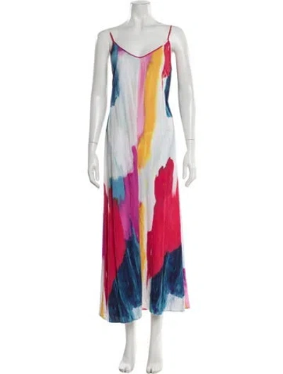 Pre-owned Mara Hoffman Printed V-neck Jumpsuit In Pink