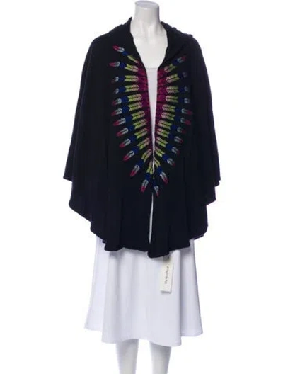 Pre-owned Mara Hoffman Printed V-neck Sweater In Black