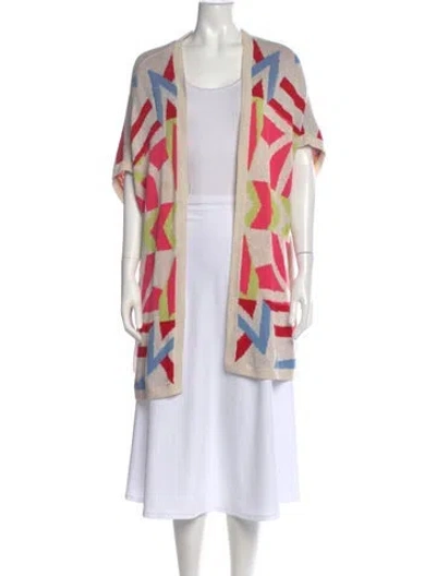 Pre-owned Mara Hoffman Printed V-neck Sweater In Neutral