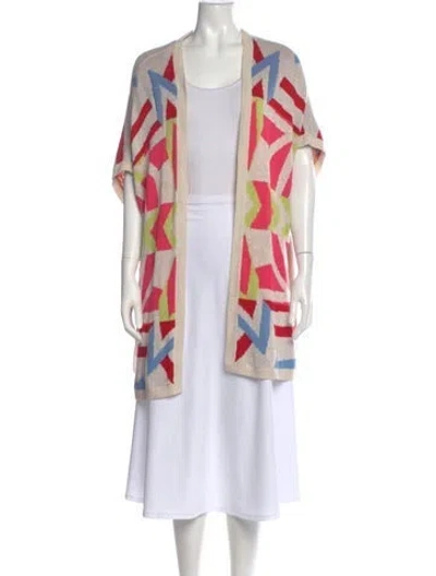 Pre-owned Mara Hoffman Printed V-neck Sweater In Neutrals