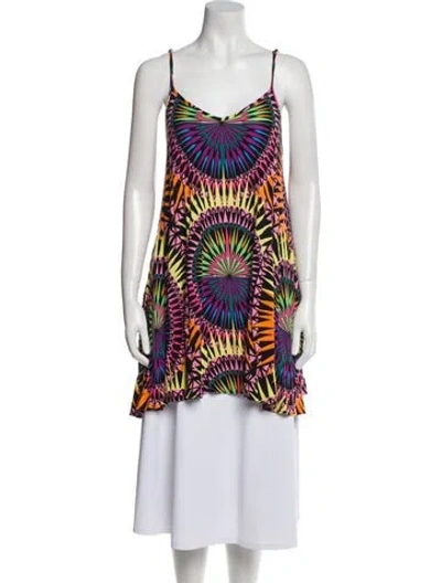 Pre-owned Mara Hoffman Printed V-neck Tunic In Multi