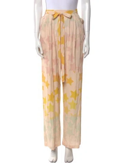 Pre-owned Mara Hoffman Printed Wide Leg Pants In Yellow